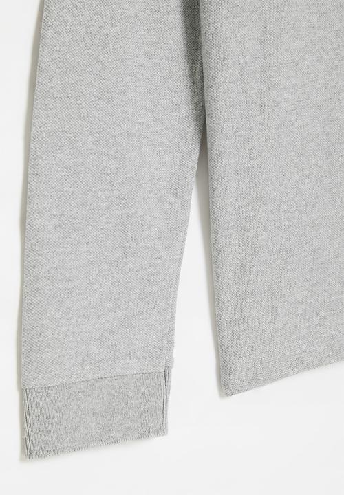 MINOTI - Boys basic long sleeve polo top - grey marl