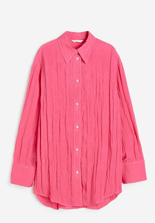 H&M - Crinkled chiffon shirt - pink