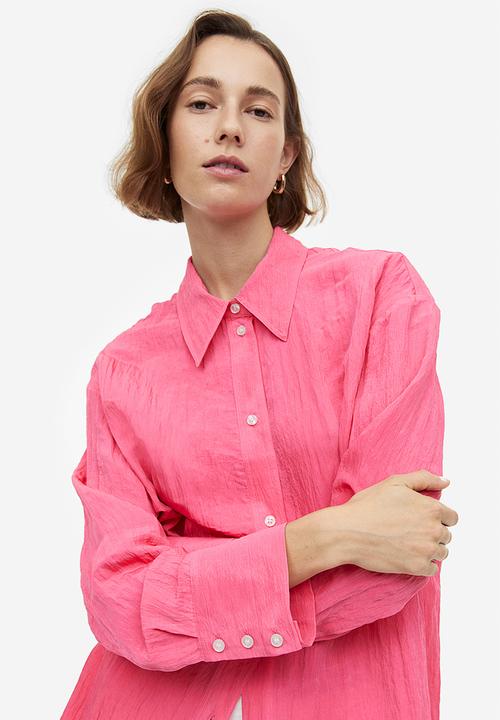 H&M - Crinkled chiffon shirt - pink
