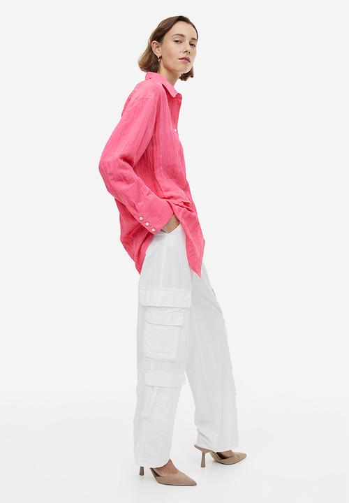 H&M - Crinkled chiffon shirt - pink