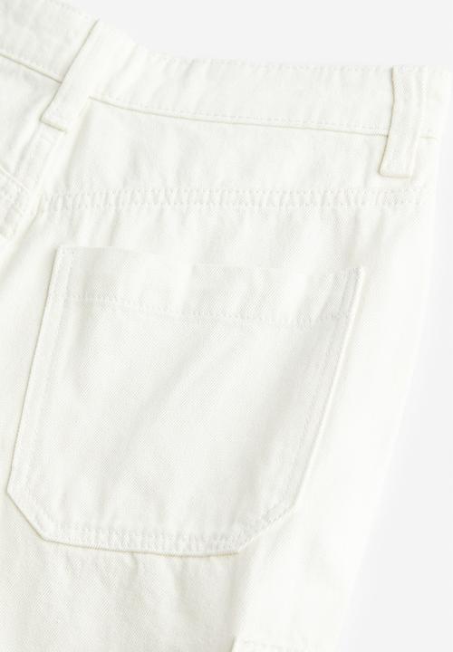H&M - 90s Baggy high cargo jeans - white