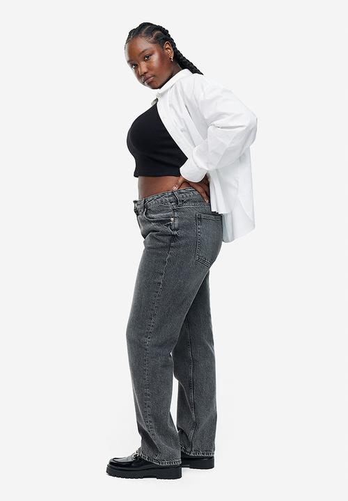 H&M - Curvy fit straight regular jeans - grey