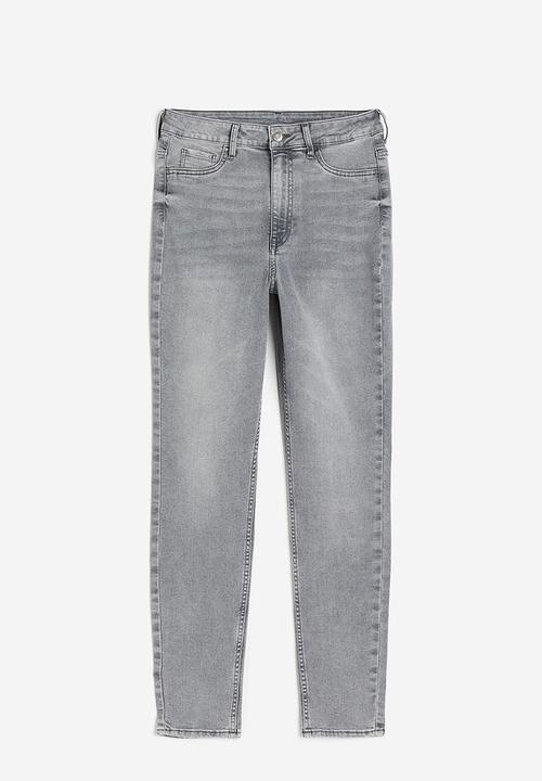 H&M - Curvy fit ultra high ankle jeggings - light grey 