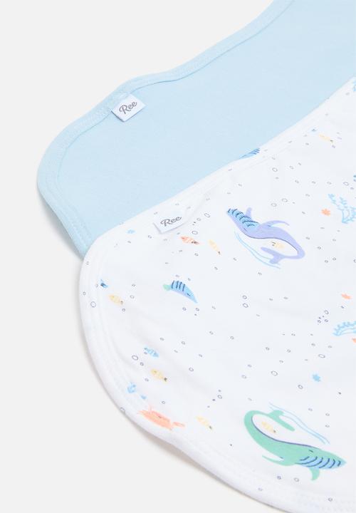 Ree Collective - Burp cloths ocean - blue & white 