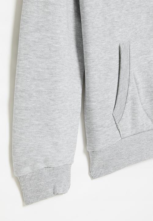 MINOTI - Boys basic emb fleece zip thru - grey marl