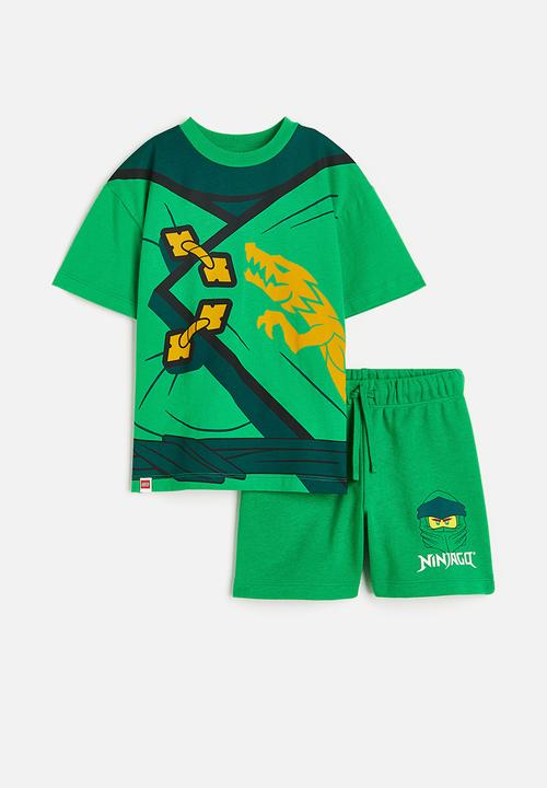 H&M - 2-piece printed set - green / lego ninjago 