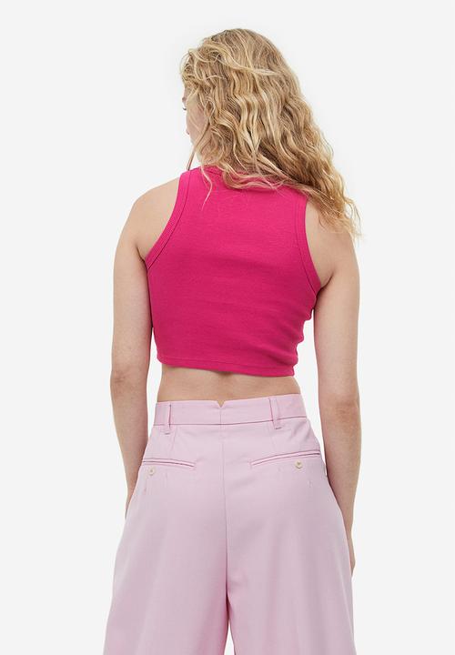 H&M - Cropped vest top - cerise 