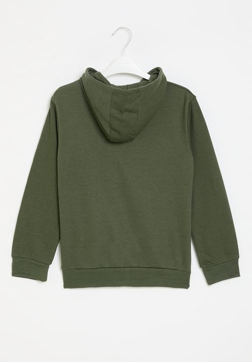 MINOTI - Boys basic emb fleece zip thru - khaki