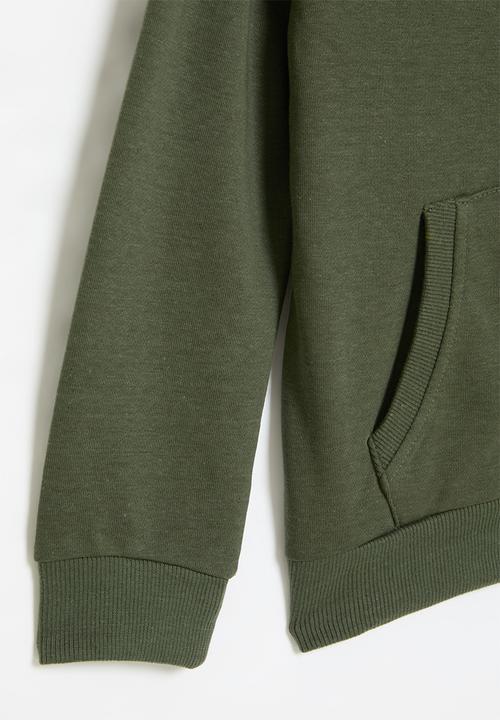 MINOTI - Boys basic emb fleece zip thru - khaki