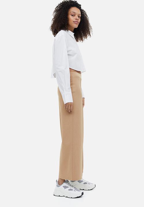 H&M - Wide tailored trousers - beige