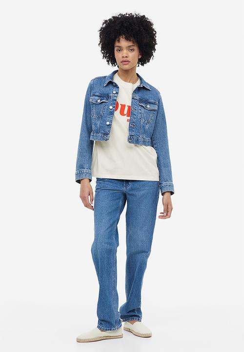 H&M - Cotton T-shirt - cream oui merci