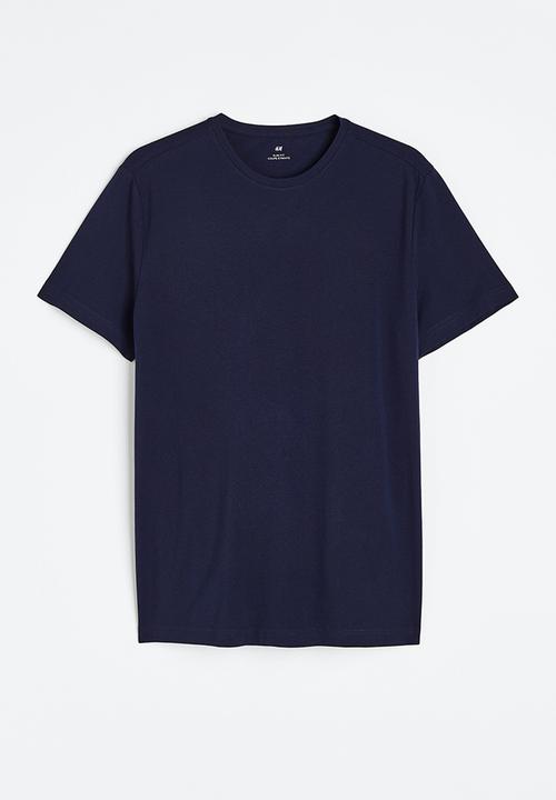 H&M - Slim fit round-necked t-shirt - blue