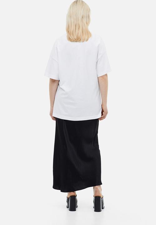 H&M - Long printed T-shirt - white nirvana