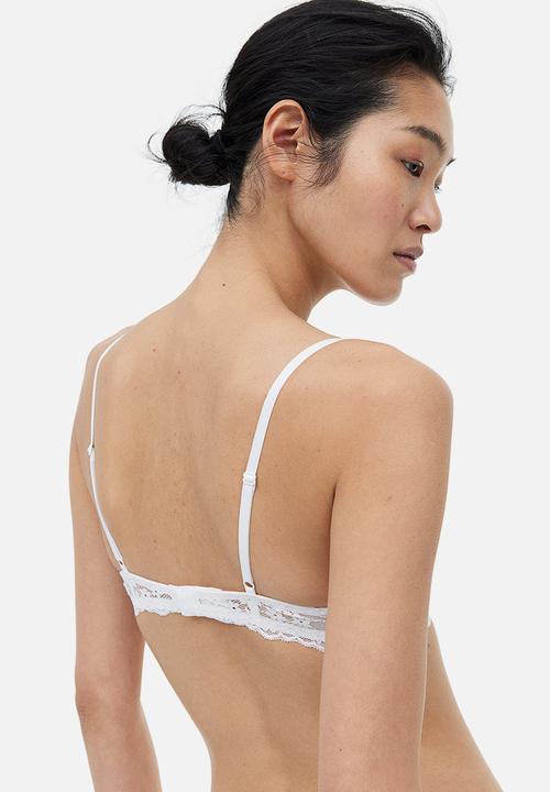 H&M - Non-padded underwired lace bra - white
