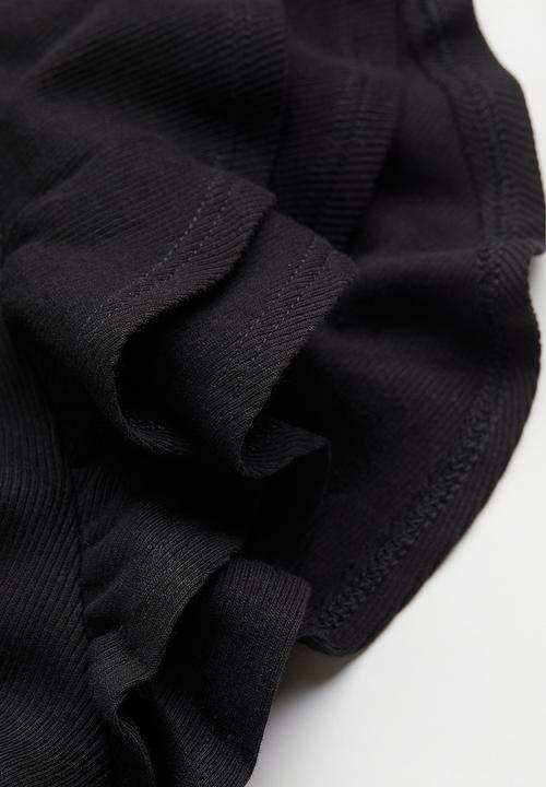 H&M - Mama flutter-sleeved jersey top - black