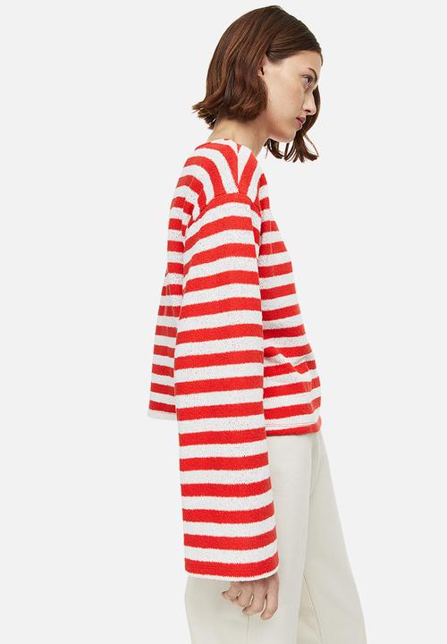 H&M - Boxy jumper - red & white striped
