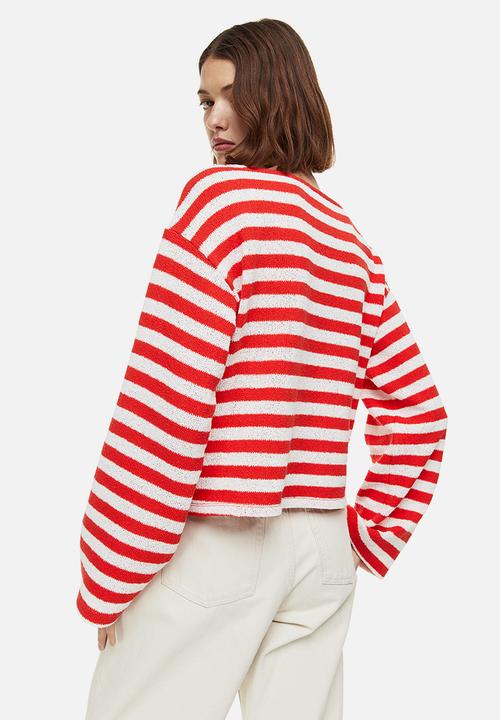 H&M - Boxy jumper - red & white striped