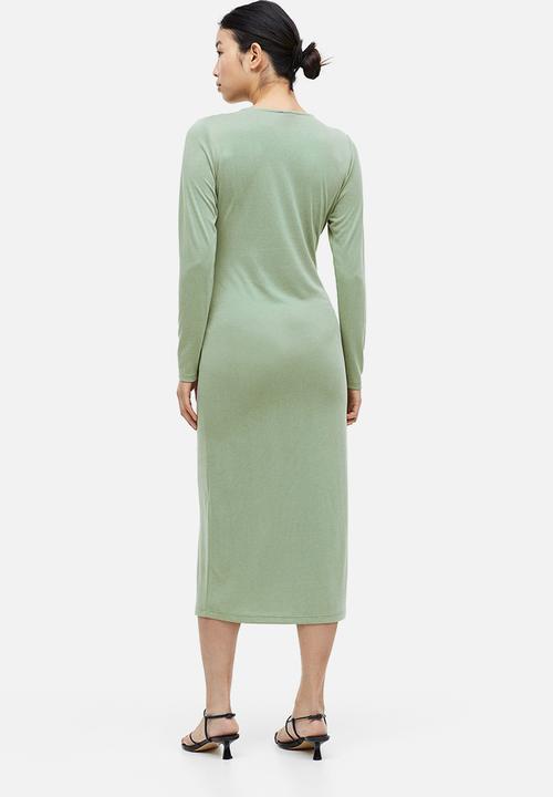 H&M - Mama gathered nursing dress - khaki green