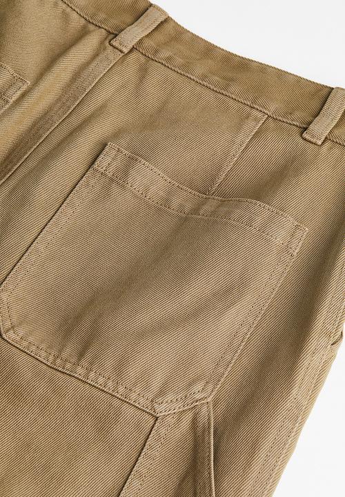 H&M - Wide cargo trousers - dark beige 