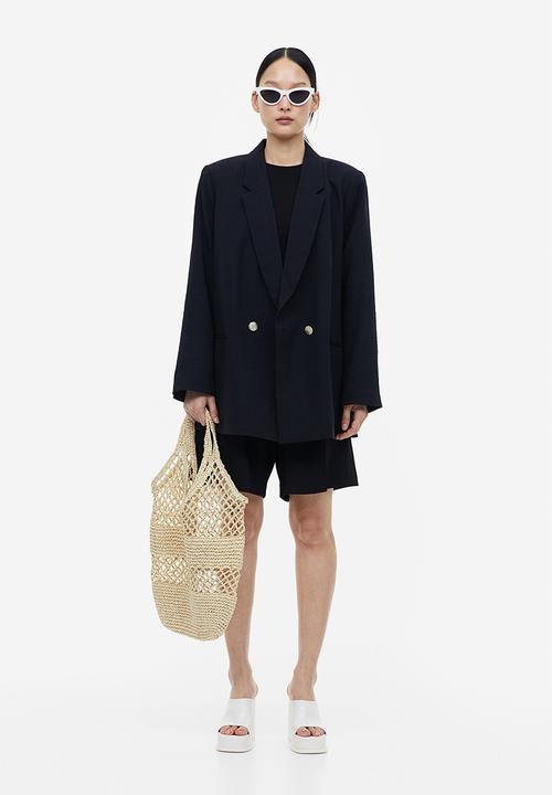 H&M - Double-breasted blazer - black 