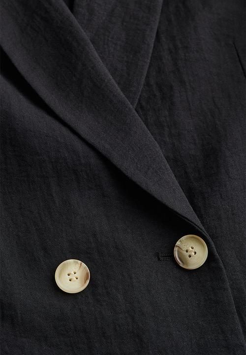 H&M - Double-breasted blazer - black 
