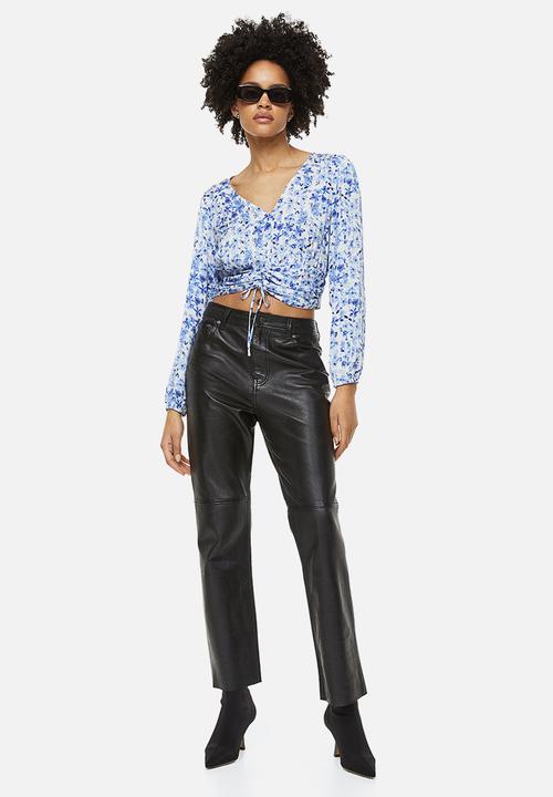 H&M - Drawstring blouse - blue floral