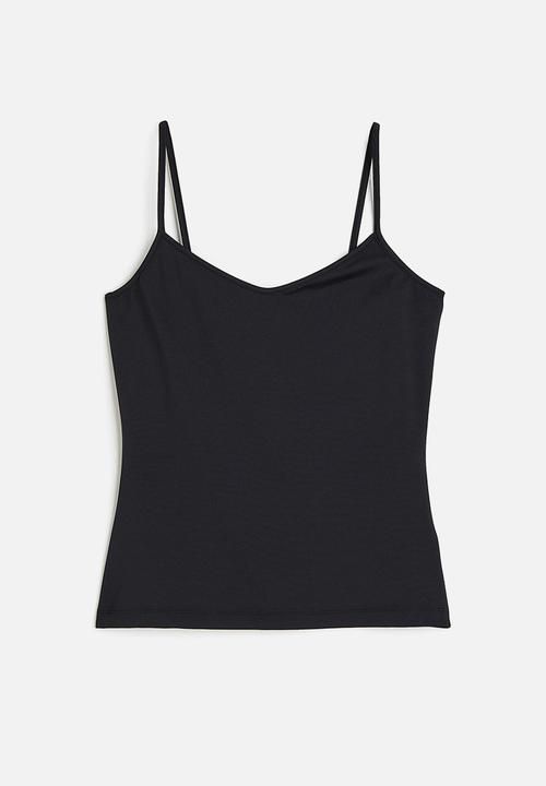 H&M - Strappy microfibre top - black