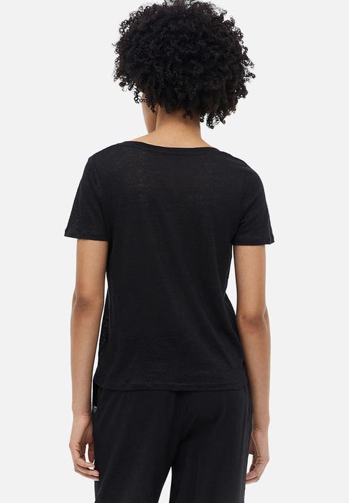 H&M - Linen t-shirt - black