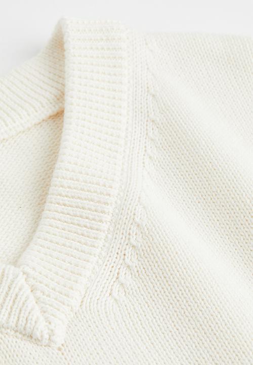 H&M - Relaxed fit v-neck sweater vest - white