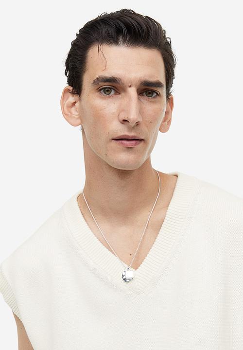 H&M - Relaxed fit v-neck sweater vest - white