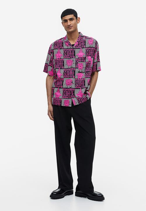 H&M - Relaxed fit patterned resort shirt - multi,pink