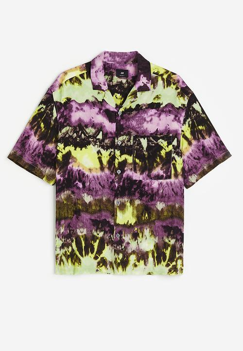 H&M - Relaxed fit patterned resort shirt - multi,purple