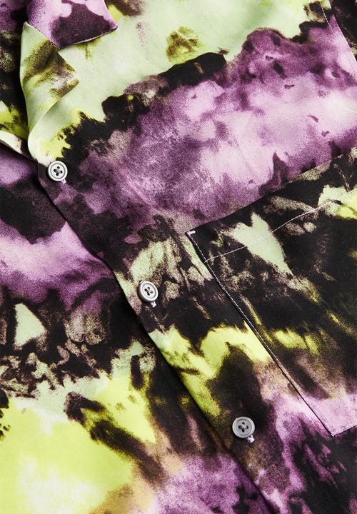 H&M - Relaxed fit patterned resort shirt - multi,purple