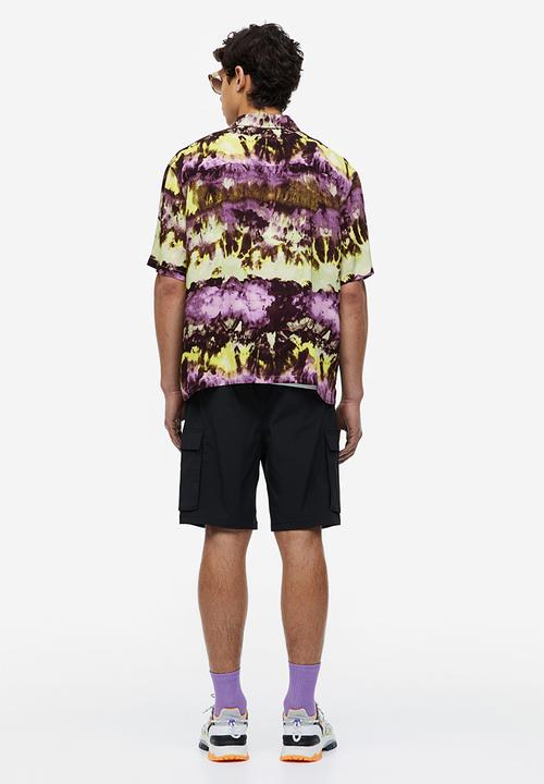 H&M - Relaxed fit patterned resort shirt - multi,purple