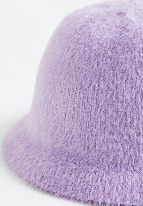 H&M - Fluffy-knit bucket hat - purple