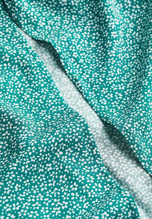 H&M - Drawstring-detail dress - turquoise floral 