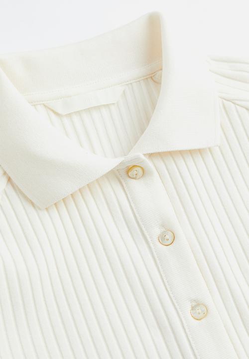 H&M - Collared button-front top - white