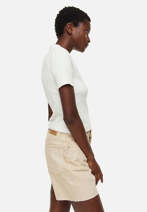 H&M - Collared button-front top - white
