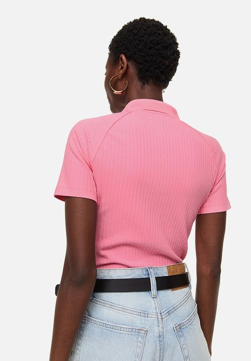 H&M - Collared button-front top - pink