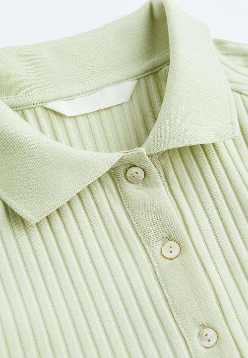 H&M - Collared button-front top - green