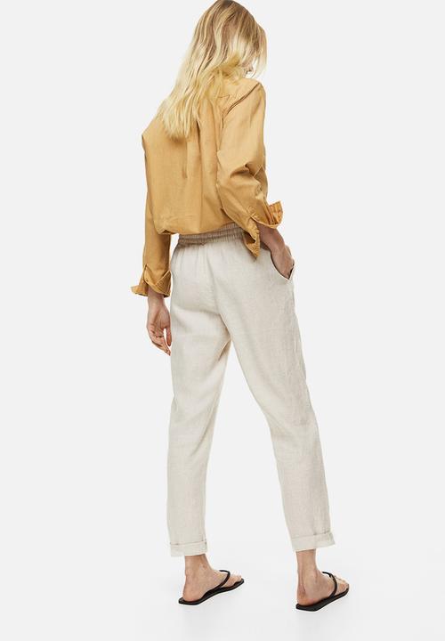 H&M - Linen joggers - neutral white
