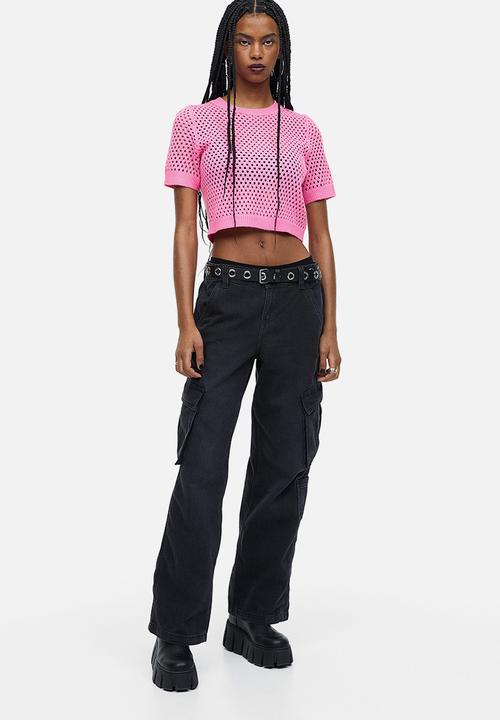 H&M - Hole-knit top - pink