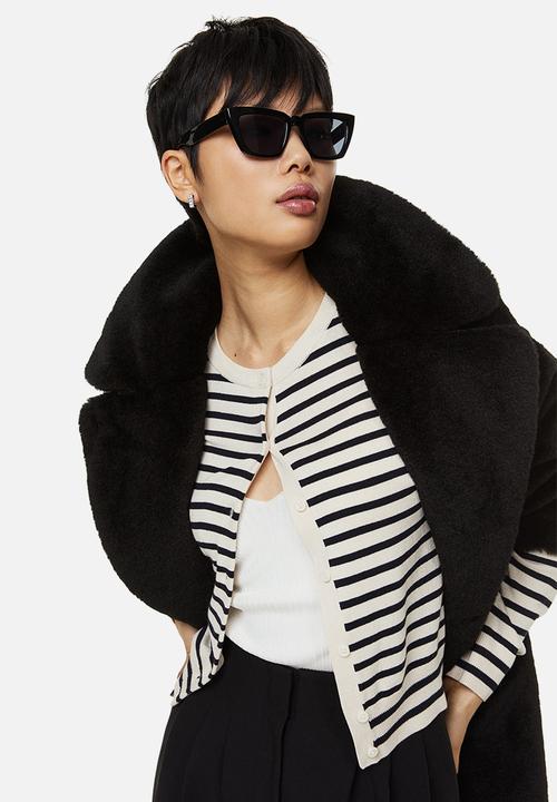 H&M - Fine-knit cardigan - cream striped