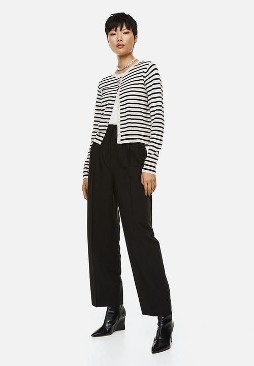 H&M - Fine-knit cardigan - cream striped