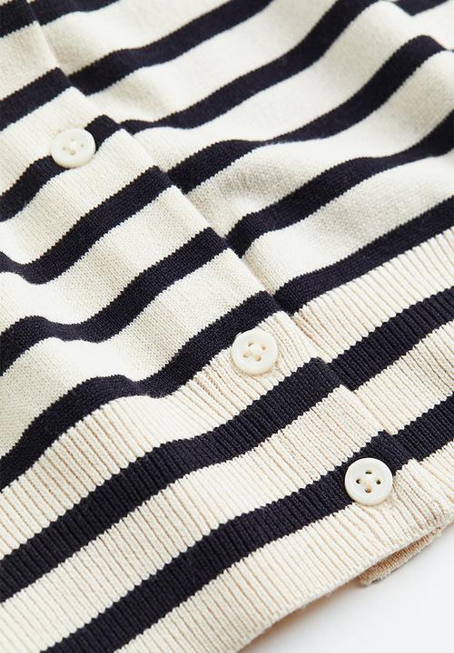H&M - Fine-knit cardigan - cream striped