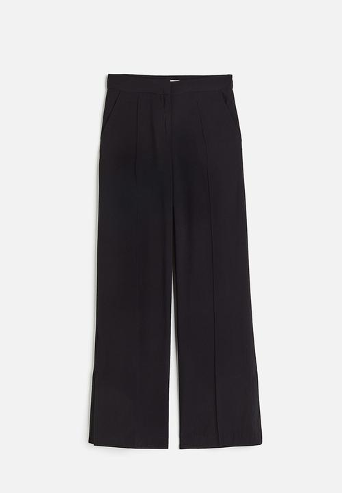 H&M - Slit-hem trousers - black