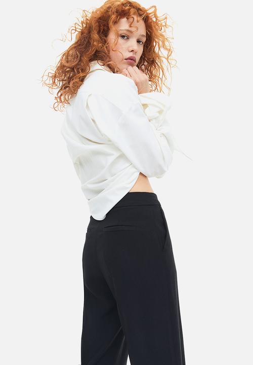 H&M - Slit-hem trousers - black