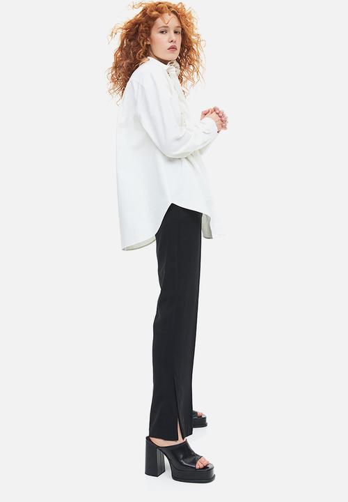 H&M - Slit-hem trousers - black
