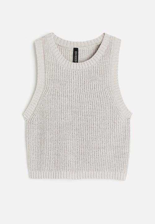 H&M - Rib-knit sweater vest - light greige 