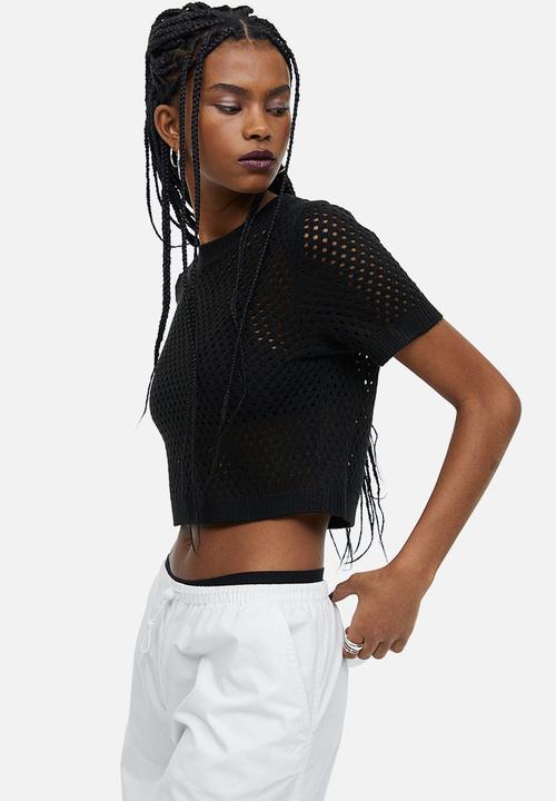 H&M - Hole-knit top - black